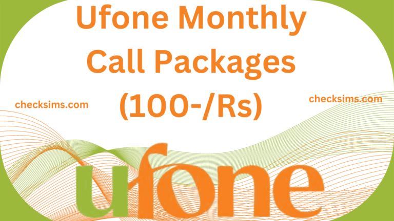 Ufone Monthly Call Packages (100-/Rs)